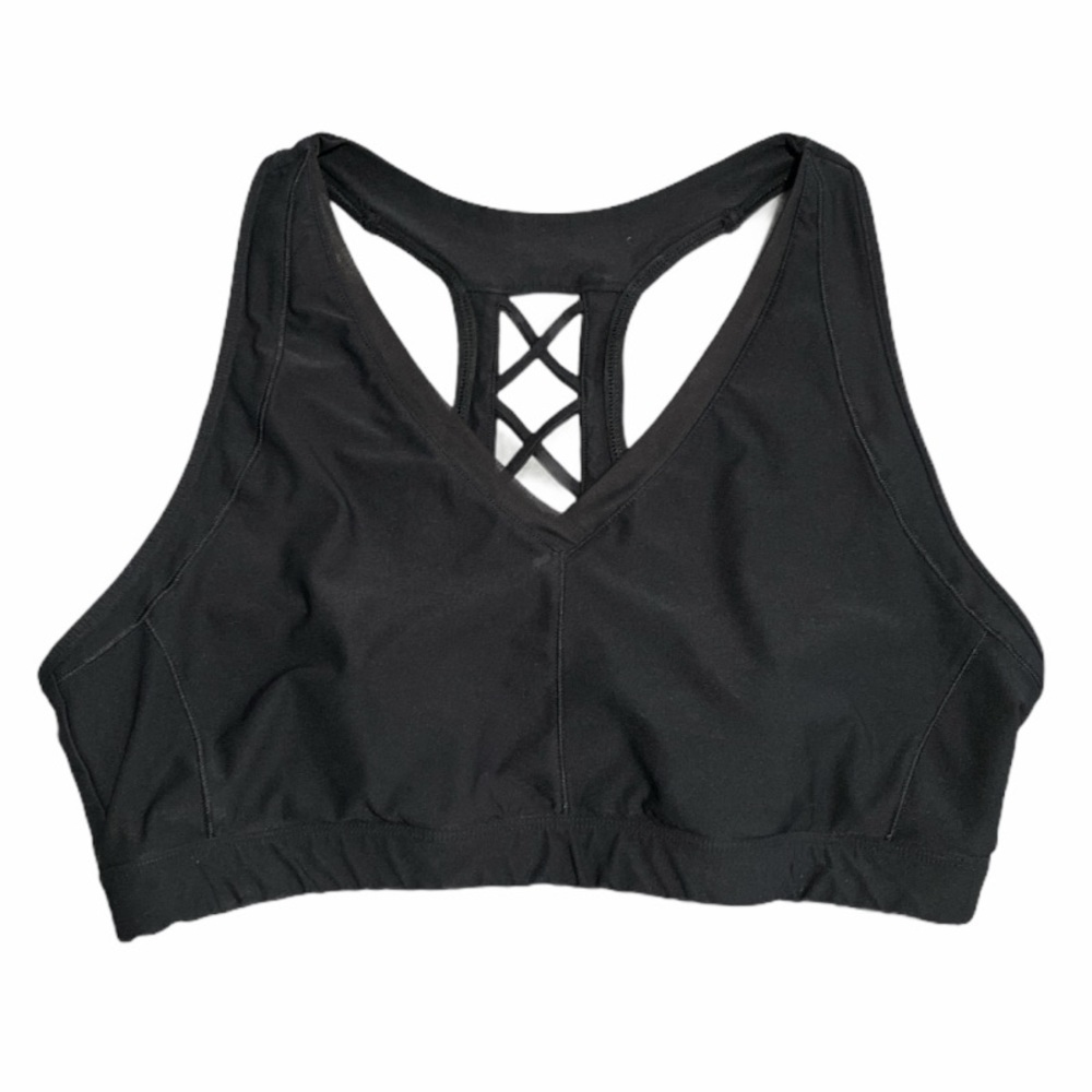 Avia black cutout back v/neck sports bra xxl